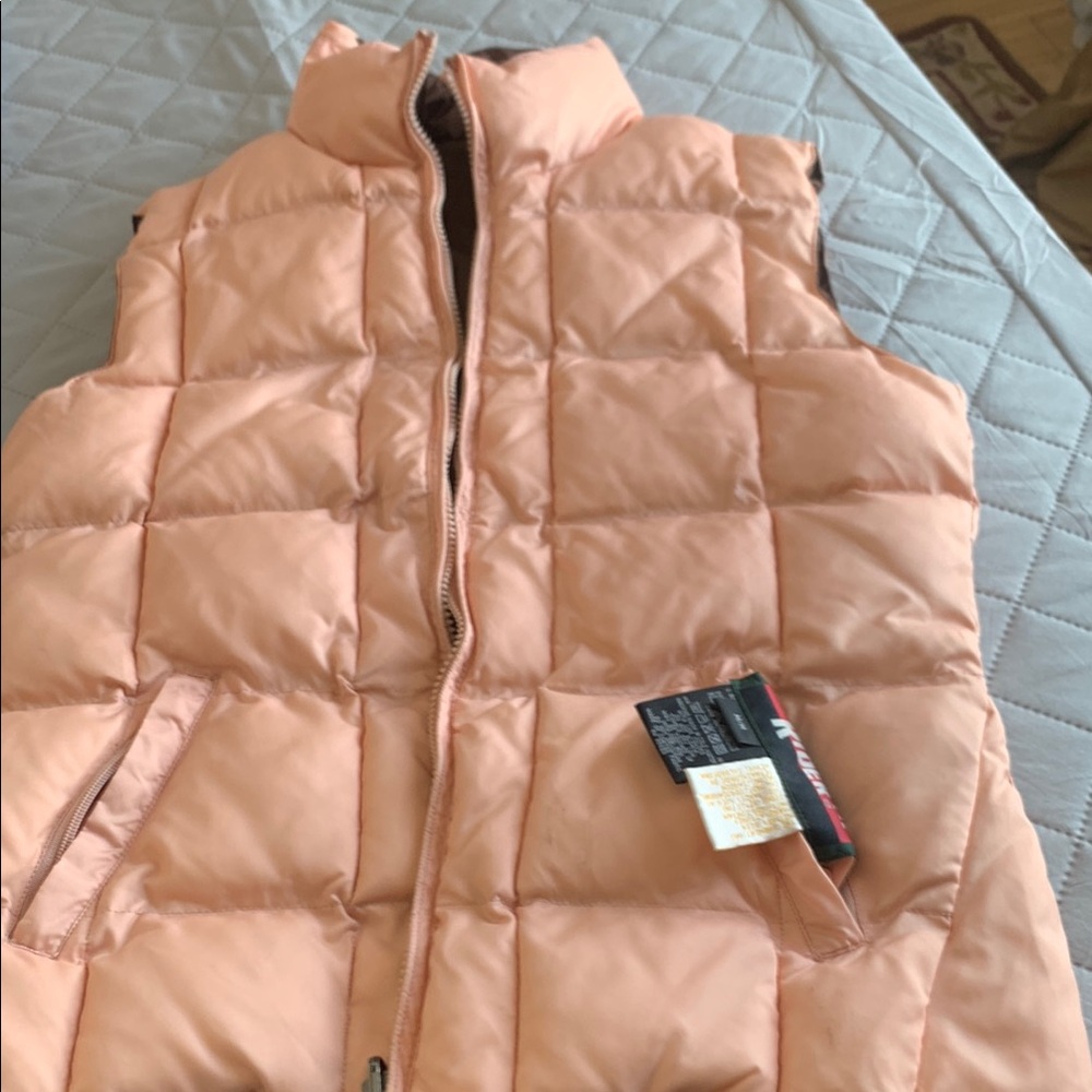 Silver Rider reversible Peach and brown Quilted Puffer Vest